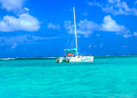The yacht in the Caribbean more.Dominikana.のeditorial素材