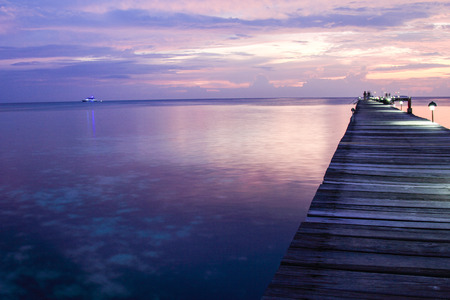 Fantastic colors of the sunset in the Maldivesの写真素材