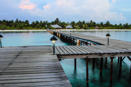 Evening on the island, Maldives.の写真素材
