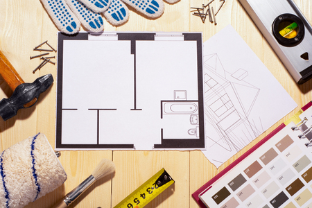 working tools and house designの写真素材