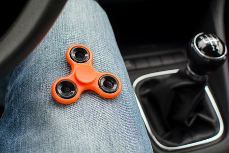 spinner in the carの写真素材