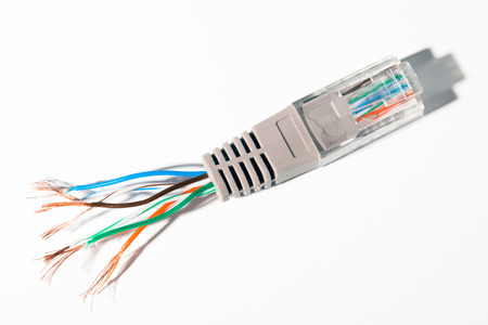 the cut off network cable of the Internetの写真素材
