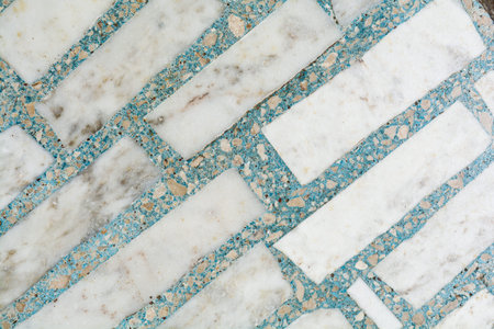 floor decorated with a lot of geometric figures of mosaic