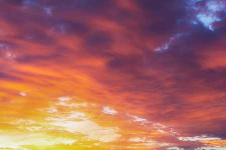 cloud view at sunset or sunriseの写真素材