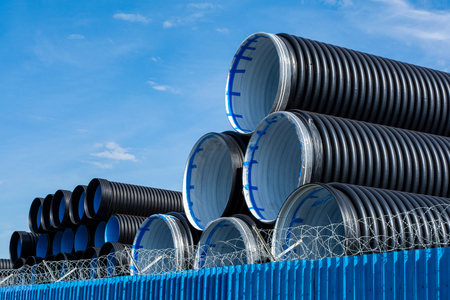 Pvc pipes of large diameterの写真素材