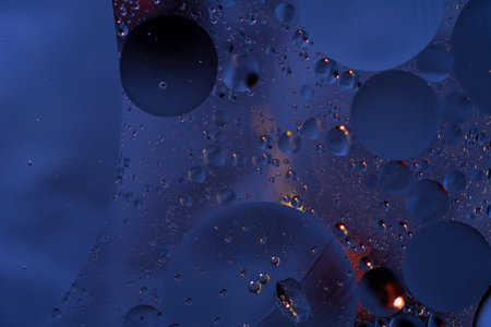 a drop of oil on the water. blue space