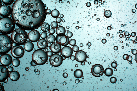 calm blue background of air bubblesの写真素材
