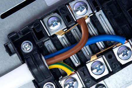 wires in the electrical terminalの写真素材