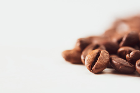 coffee beans on white backgroundの写真素材