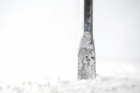 hammer or jackhammer destroys concrete surfaceの写真素材
