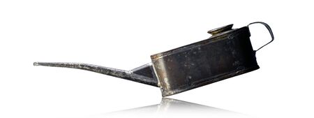 Old oiler on a white isolated background close-up. Shabby oiler.の写真素材