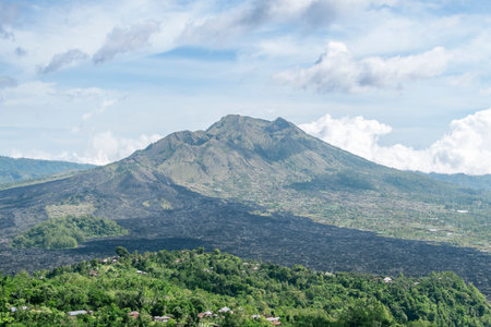 View of the dormant Gunung-Batur volcano.の写真素材