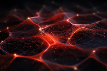 Abstract background with particles. 3D vector illustration. Futuristic technology style.の素材