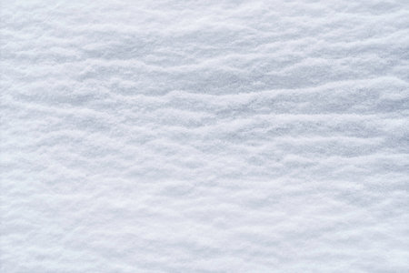 Smooth snow surface forms soft wavy texture creating calm winter background ideal for seasonal designs and minimalistic visual conceptsの写真素材