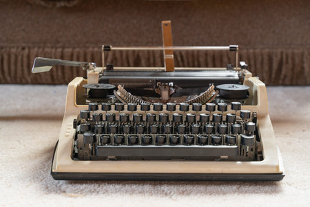 old white typewriter. retro-style. Antiques and office equipment