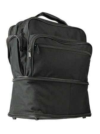 black fabric bag on a white background half-turn view. marketplace templateの写真素材