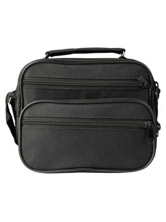 black fabric bag on a white background front view. marketplace templateの写真素材