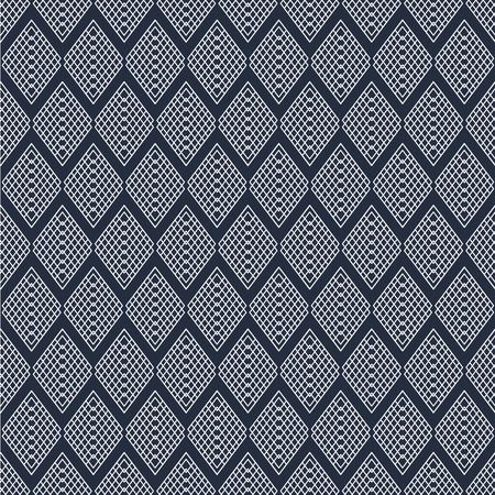 seamless vector pattern made of a variety of white diamonds, on a dark blue background. For creativity and design .のイラスト素材