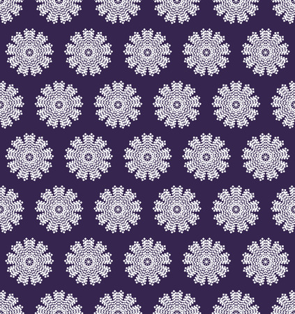 The white shapes (snowflakes) form a seamless pattern on an ultra-violet backgroundのイラスト素材