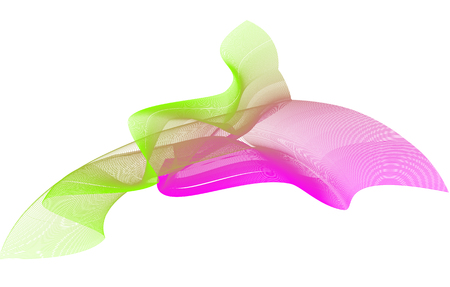 Pattern of colorful wavy lines of different colors on white vector background.のイラスト素材