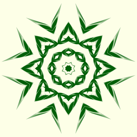 green, octagonal, symmetrical, geometric pattern element. For design and creativityのイラスト素材