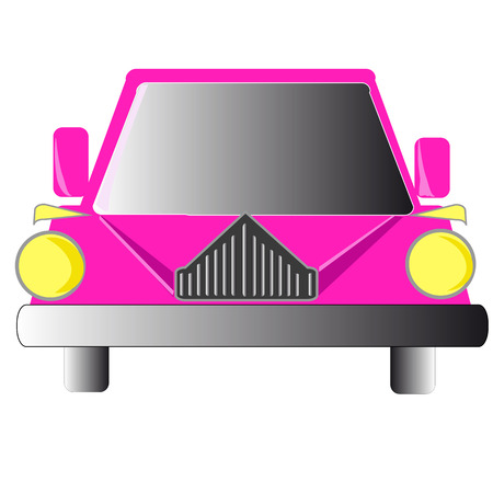 Vector drawing of a red car. front view.のイラスト素材