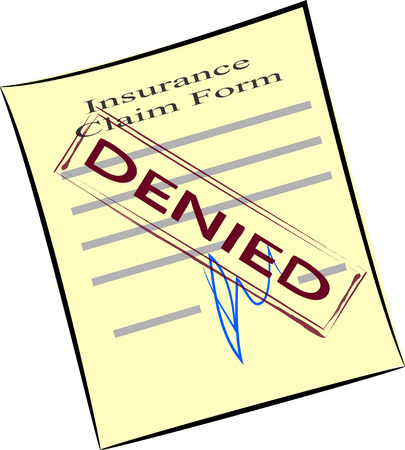Vector image of insurance claim form  with denied stampのイラスト素材