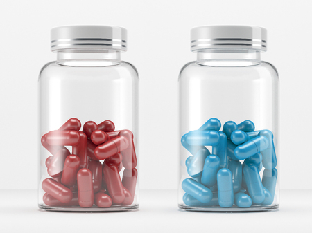 medicine can with pills on white background. 3D illustrationの写真素材