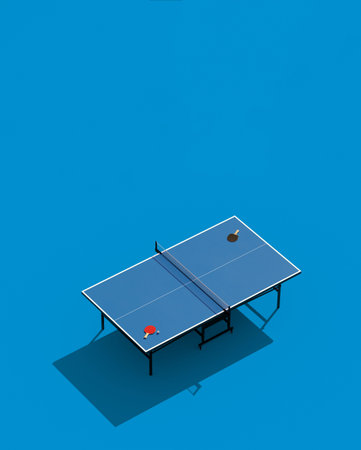 Ping-pong posters design. Table and rackets for ping-pong. 3d illustration