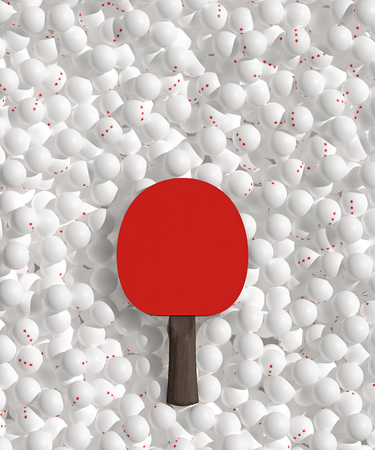 Ping pong balls for table tennis close-upの写真素材