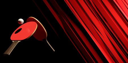 Two table tennis or 
table tennis rackets and ball tournament poster designの写真素材