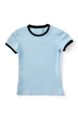 t-shirt with stripes mock up on white background. Isolatedの写真素材