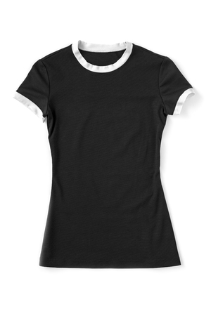 t-shirt with stripes mock up on white background. Isolatedの写真素材