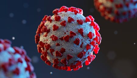 disease cells Coronavirus outbreak and covid-19 influenza background. Flu strain danger cases pandemic health risk medical concept. 3D illustrationの写真素材
