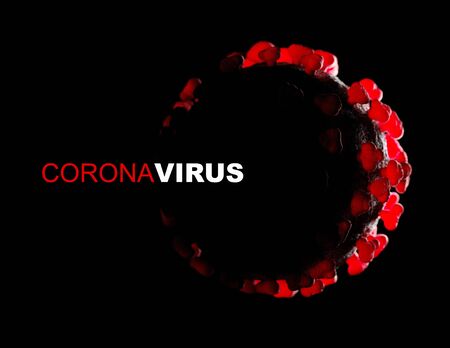 Microscope virus close up. 3d rendering. Coronavirus 2019-nCov novel coronavirus concept responsible for asian flu outbreak, coronaviruses influenza as dangerous flu strain cases as pandemic.の写真素材