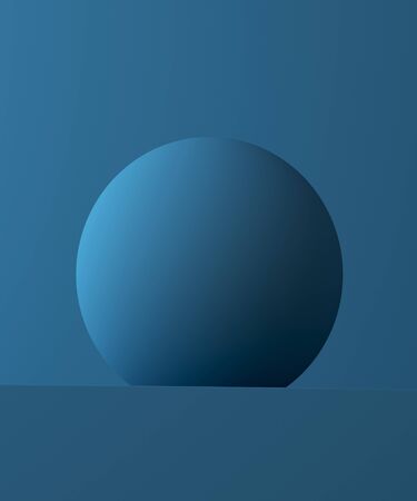 3D illustration geometric spheres balls. Abstract background. Mockup. Podium template for product presentation.の写真素材