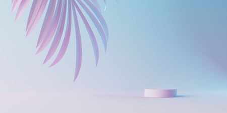 Minimal background for cosmetic branding and packaging presentation. Stage pastel colors. 3d illustrationの写真素材