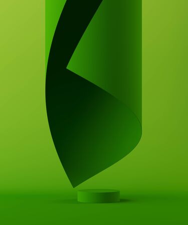 Minimal background for cosmetic branding and packaging presentation. Stage pastel colors. 3d illustrationの写真素材