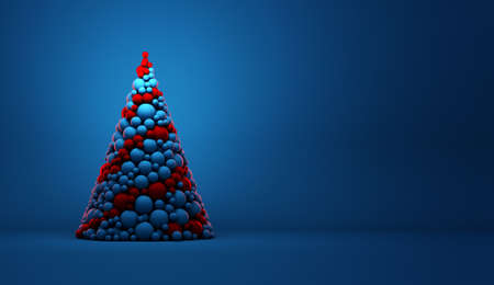 New year background. Colorful minimal 3d illustration. Christmas tree.の写真素材