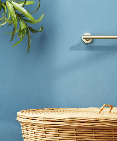 Cosmetic product display bathroom interior background. 3d illustrationの写真素材