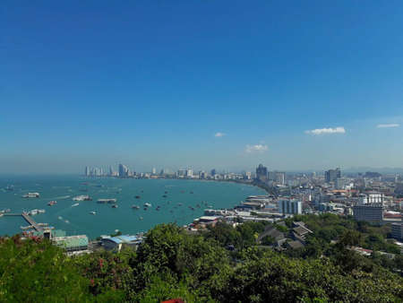 View of Pattaya Bay and Pattaya Cityの写真素材