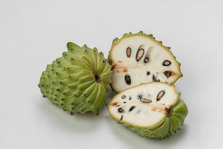 Exotic fruits Atemoya, on a light background.