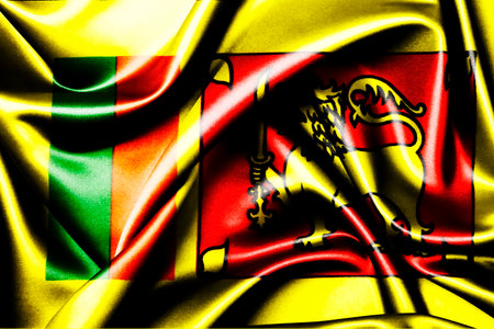 Waving national flag of Sri Lanka, 3D illustration. Flags.の写真素材