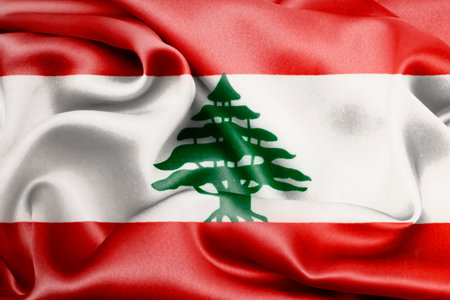 Waving national flag of Lebanon, 3D illustration. Flags.の写真素材