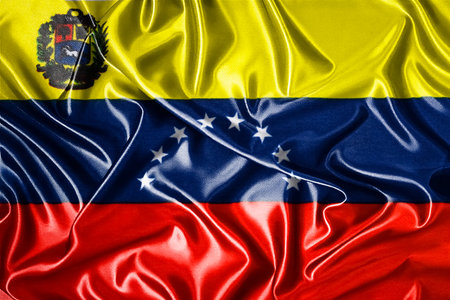 Waving national flag of Venezuela, 3D illustration.の写真素材