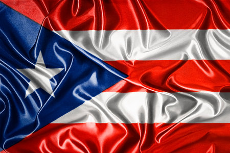 Waving flag of Puerto Rico, 3D illustration. Flags.の写真素材
