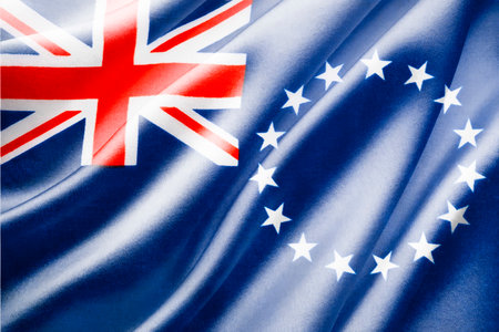 Waving national flag of Cook Islands, 3D illustration. Flags.の写真素材