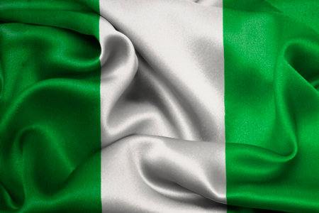 Waving national flag of Nigeria, 3D illustration. Flags.の写真素材