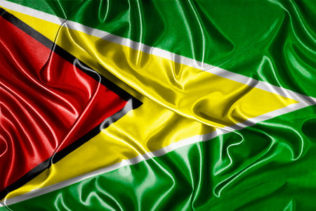 Waving national flag of Guyana, 3D illustration. Flags.の写真素材