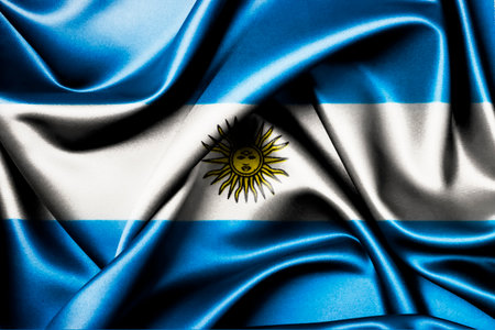 Waving national flag of Argentina, 3D illustration. Flags.の写真素材